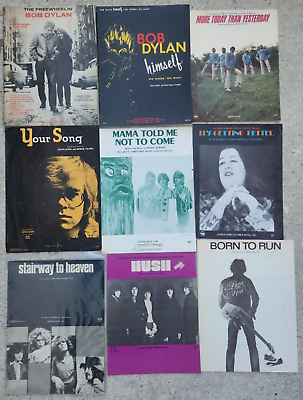 #ad Lot of 24 60#x27;s amp; 70#x27;s Rock Songbooks sheets Led Zeppelin Bob Dylan John Lennon $124.99
