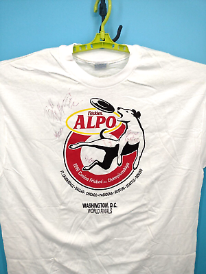 #ad VTG Dog Frisbee Championships Shirt 2XL Signed 1996 Alpo Friskees Single Stitch $47.21