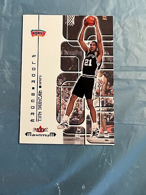 #ad TIM DUNCAN SPURS 2002 FLEER MAXIMUM NBA BASKETBALL FLOOR SCORE INSERT CARD 15 $9.95