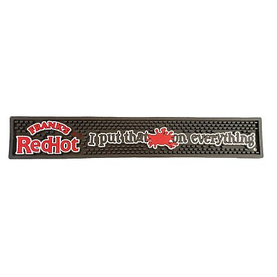#ad RARE Franks RedHot Sauce Rubber Bar Rail Drip Mat Barware Man Cave $49.95