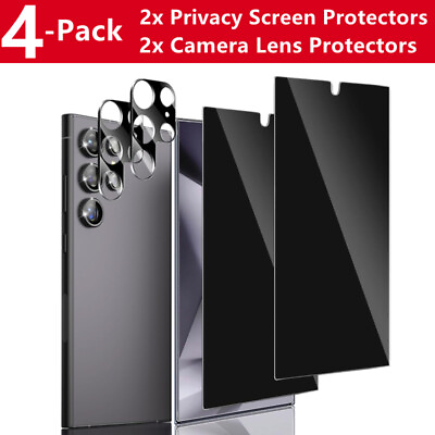 #ad Tempered Glass Privacy Screen Protector for Samsung Galaxy S24 Ultra Lens Protec $9.99