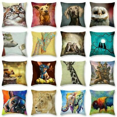 #ad Pillow Case Waist Square Lovely Surprised Seat Cover Car Sofa Cushion Cat 18#x27;#x27; $7.76