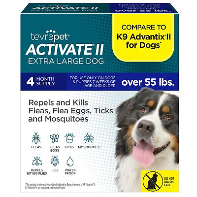 #ad Flea and Tick Prevention for Dogs Extra Large Dogs 55 lbs 4 Count Topical Drops $39.22
