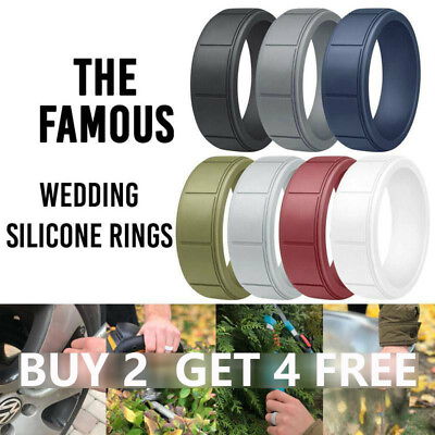 #ad Medical Grade Silicone Wedding Ring Men#x27;s Flex Fit Sport Rubber Band 8 13# Size $2.99