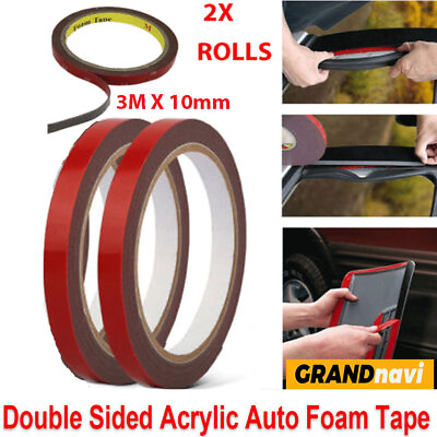 #ad 2X Auto Tape Acrylic Foam Double Sided Back Car Mounting Adhesive 3m x10mm 10ft $3.99