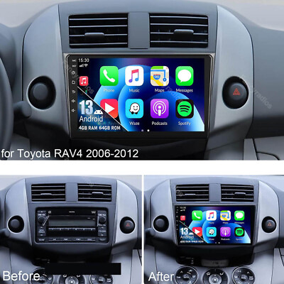 #ad For 2006 2012 Toyota RAV4 Apple Carplay Car Stereo Radio GPS Android 13 464GB $125.92