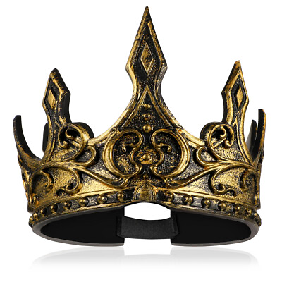 #ad King Crown Soft Medieval King Costume King Crowns for Men Medieval King $10.99