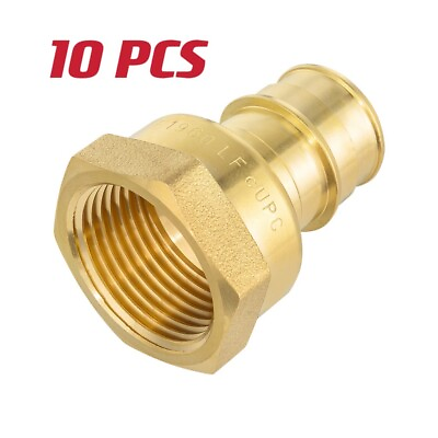 #ad 10 PCS EFIELD Pex A 3 4quot;x3 4quot; Female Adapter Expansion Brass Fittings. Lead Free $39.99