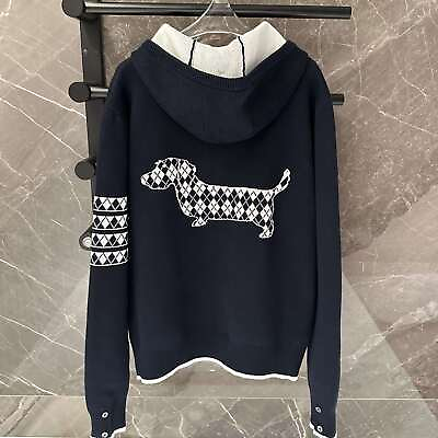 #ad Thom Browne Jacquard Wool knit Cardigan Jacket for Puppy Girls Coat $165.29