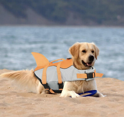 #ad Dog Life Jacket Pet Life Vest Dog Flotation Life Preserver Adjustable $13.40