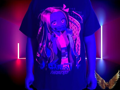 #ad Demon Slayer Nezuko Posing 100% Cotton Blacklight Glow Large Size T shirt $21.75