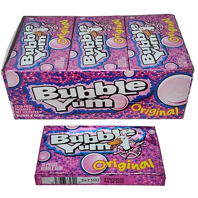 #ad Bubble Yum Original Flavor Bubble Gum Chewing Gum 12 Packs 120 Pieces $21.99