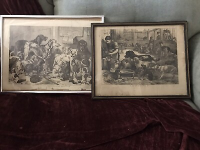 #ad Rare Dog Prints From England 1868 $66.00
