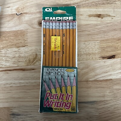 #ad 10 Vintage Empire Berol Put It In Writing Med. #2 Pencils NOS no2 $9.95