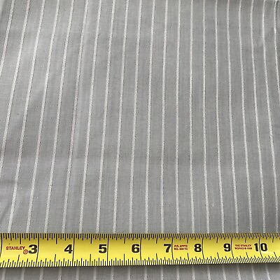 #ad Satinair Stripe Fabric Gray 50% Dacron 50% Cotton Width 44quot; Length 2 Yards $14.37
