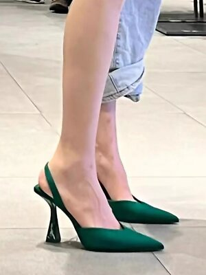 #ad Women Pointy Toe Stiletto Sandals Party Slingback Shoes Kitten Heel Dress Pumps $30.23