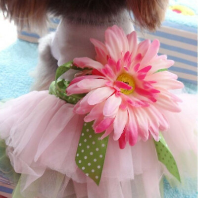 Cute Pet Puppy Small Dog Lace Princess Tutu Dress Skirt Clothes Apparel Costume $7.49