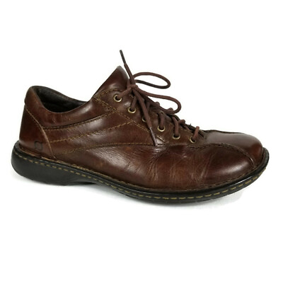 #ad Born Lace Up Oxford Mens 9 Brown Leather Casual Comfort Square Toe $25.00