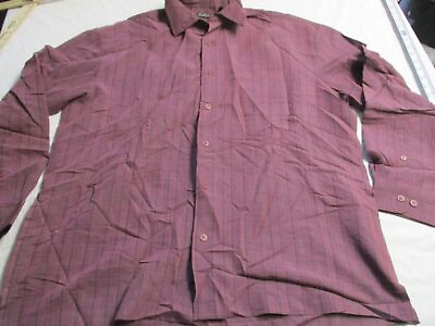 #ad mens batik bay purple button up shirt sz xl $12.49