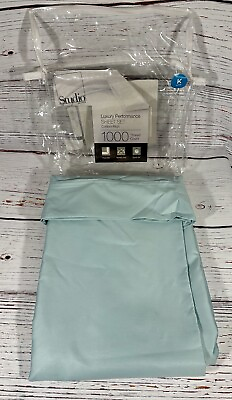 #ad JCP Home Studio Single Flat Top Sheet High Quality Luxury 1000 Thread Count Blue $16.15