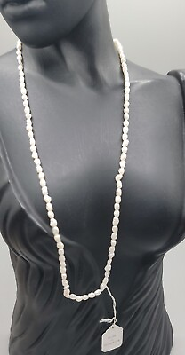 #ad Vintage 18quot; Seed Pearl Necklace Gold Tone Clasp Made In Hong Kong $50.00