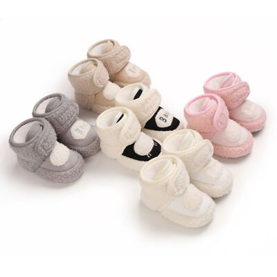 #ad Toddler Baby Cartoon Cute Plus Velvet Short Boots Newborn Boys Soft Soled Shoes $16.14