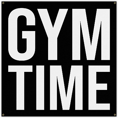 #ad Gym Time Banner Home Gym Decor Large Wall Art 30 X 30 Inches $55.25