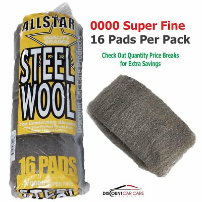 #ad Super Fine Steel Wool Pads # 0000 High Quality Professional 16 Pads Pack $10.95
