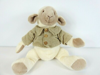 #ad Lamb Plush Soft Toy w Sweater 9” Sitting No Tag Beige Color EUC $33.99