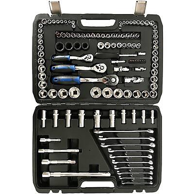 #ad 120 PCS Mechanical Tool Socket Set W Case Professional Automotive Repairing $169.99