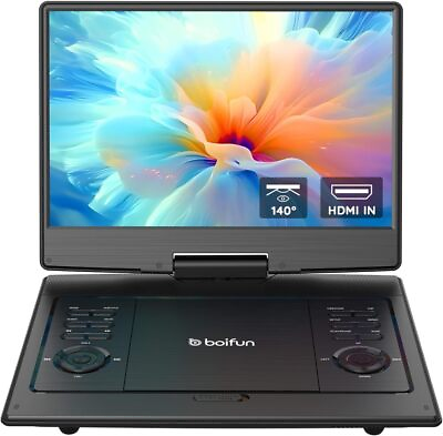 #ad BOIFUN 14.8quot; Portable DVD Player with 13.3quot; HD Screen HDMI Input USB SD Sync TV $75.98