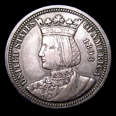 #ad 1893 Isabella Quarter Commemorative Silver Nice Coin #084P $265.00