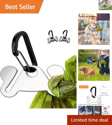 #ad Hand Free Walking Dog Poop Bag Holder Stainless Steel Set of 2 for Pet Owners $12.99