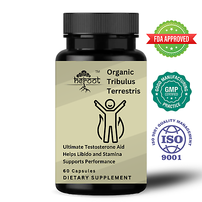 #ad Organic Tribulus Terrestris 500 mg stamina supports performance 60 capsules USDA $35.99
