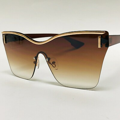 #ad Women Fashion Sunglasses Mono Shield Rimless Cat Eye Glasses Flat Lens Fancy NEW $12.98