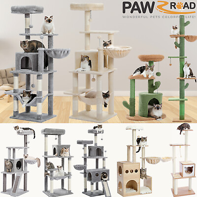 #ad PAWZ Road Cat Tree Tower Condo for Large Cats Bed Furniture Activity Center Toys $65.99