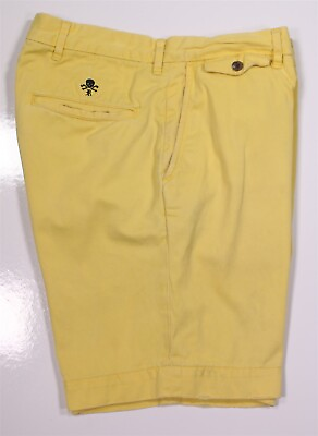 #ad Ralph Lauren Rugby Yellow Flat Front Cotton Chino Shorts Men#x27;s 30 $19.00