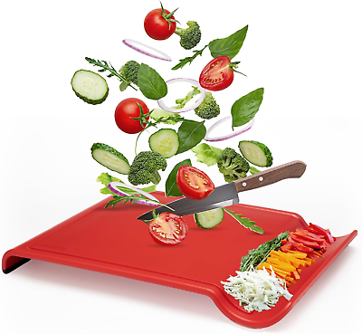 #ad Cutting Boards for Kitchen – Non Bpa Plastic Cutting Board with Food Holder – Du $38.99