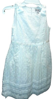 #ad Hartstrings White Eyelet 100% Cotton Girl#x27;s Dress Sleeveless Size 5 MSRP $70 NEW $29.00