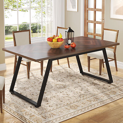 #ad 63quot; Industrial Rectangular Dining Table Large Breakfast Kitchen Talbe for 4 to 6 $152.86