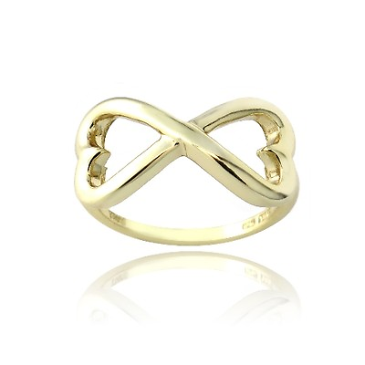 #ad Gold Tone over 925 Silver Infinity Heart Ring $21.99