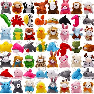 #ad 56 Pack Mini Plush Animals Toys Bulk Small Stuffed Ocean Animal Toy Set $48.84