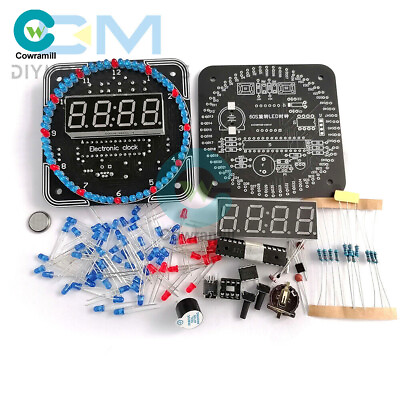 DIY Rotating LED Alarm Electronic Digital Clock Kit Learning Board 5V DS1302 $7.03