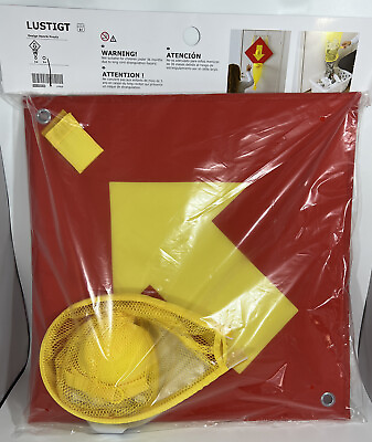 #ad IKEA LUSTIGT Soft Basketball Hoop Door Hamper Yellow Orange New $11.39