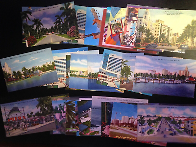 #ad 30 Postcard lot Miami Florida. Nice $22.02