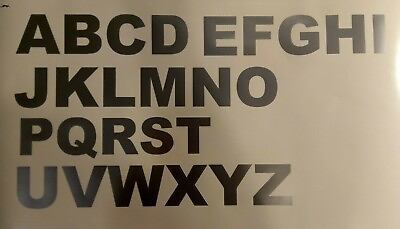#ad Alphabet Letters Decals ARIAL BLACK VARIOUS SIZES 52 letters A Z Vinyl stickers $19.99