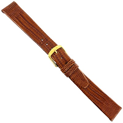 #ad 16mm Time Fashions Tan Genuine Teju Lizard Unstitched Open Ended Mens Band Reg $31.96