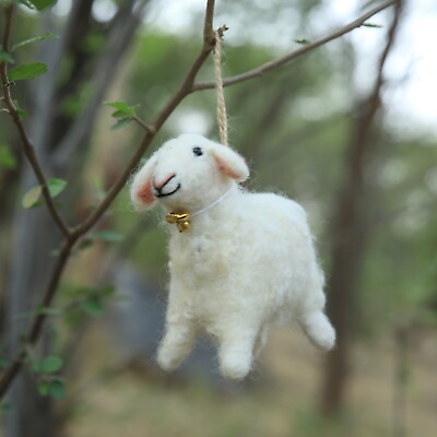 #ad Needle Felted Wool Sheep Lamb Hanging Felt Gift christmas decor $19.99