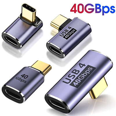 #ad 90 Right Angle USB C to USB C Adapter Type C Fast Charging Converter 40Gbps 100W $8.97