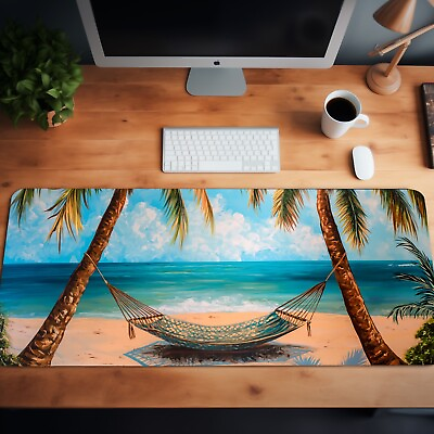 #ad Hammock Between Palms Large Desk Mat Mouse Pad – 3 Sizes $37.32
